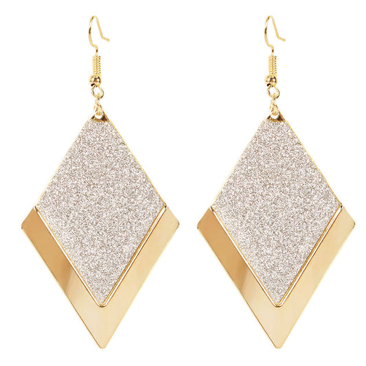 Simple Diamond Shaped Frosted Earrings