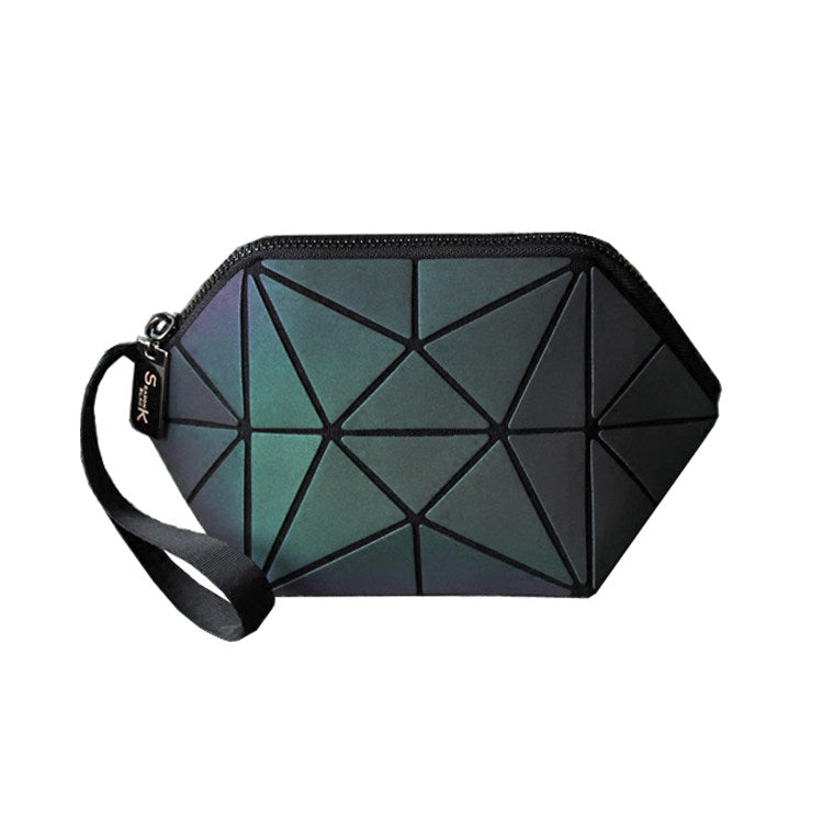 Glow-in-the-dark geometric diamond pattern bag