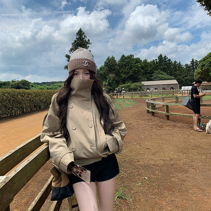 Short Vertical Collar Coat