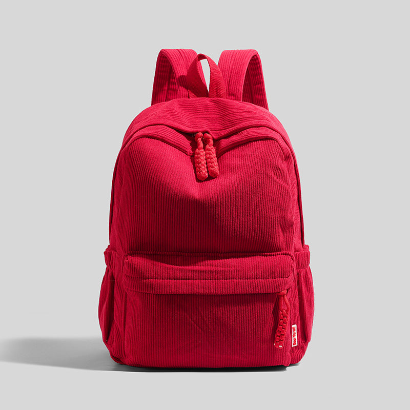 Corduroy Casual Backpack with Air Cushion Straps