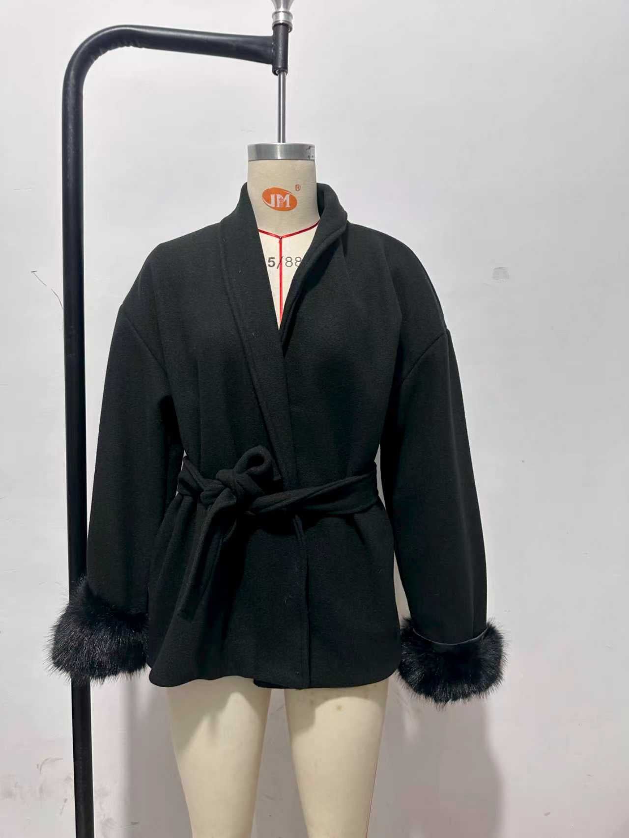 Womens Wool Blend Mid-Length Coat