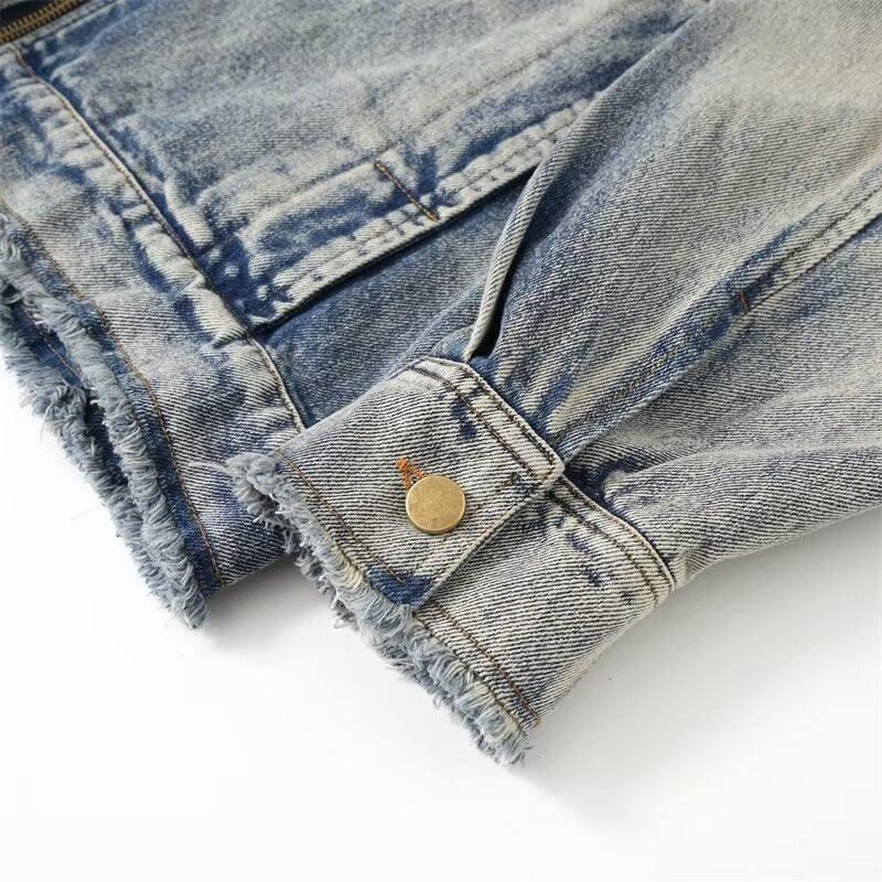 Stand-up Collar Denim Jacket