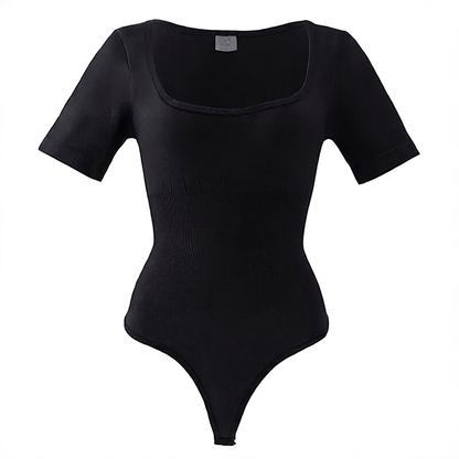 Square-neck short-sleeved thong shaping pants