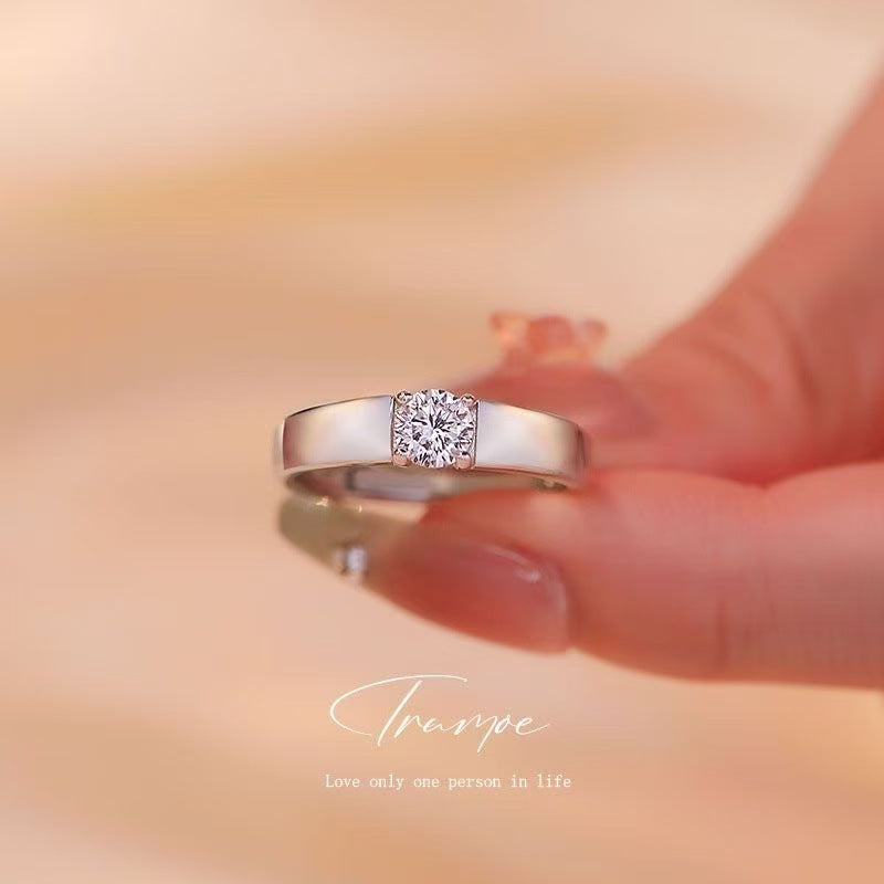 Six-prong imitation diamond ring