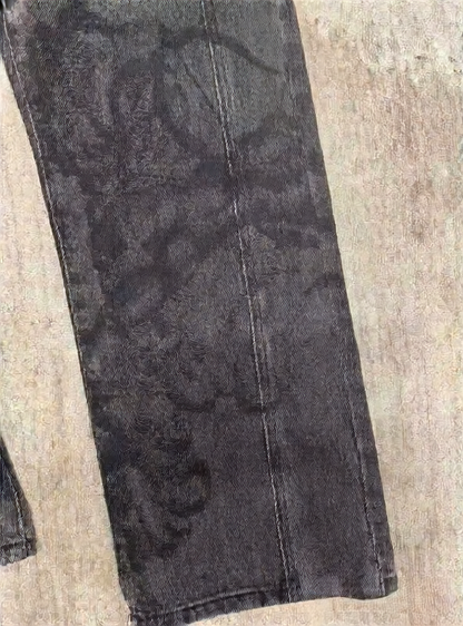 Men Printed Denim Trousers