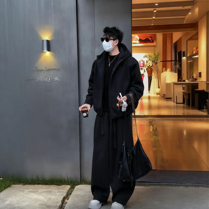 Mens Retro Casual Jacket and Pants Set