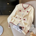 Women's round neck knitted cardigan