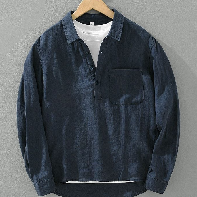 Men's Linen Pullover Shirt