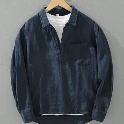 Men's Linen Pullover Shirt