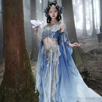 Embroidered Hanfu Dress with Butterfly Design