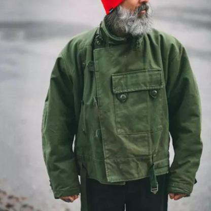 Mens Cotton Stand Collar Jacket