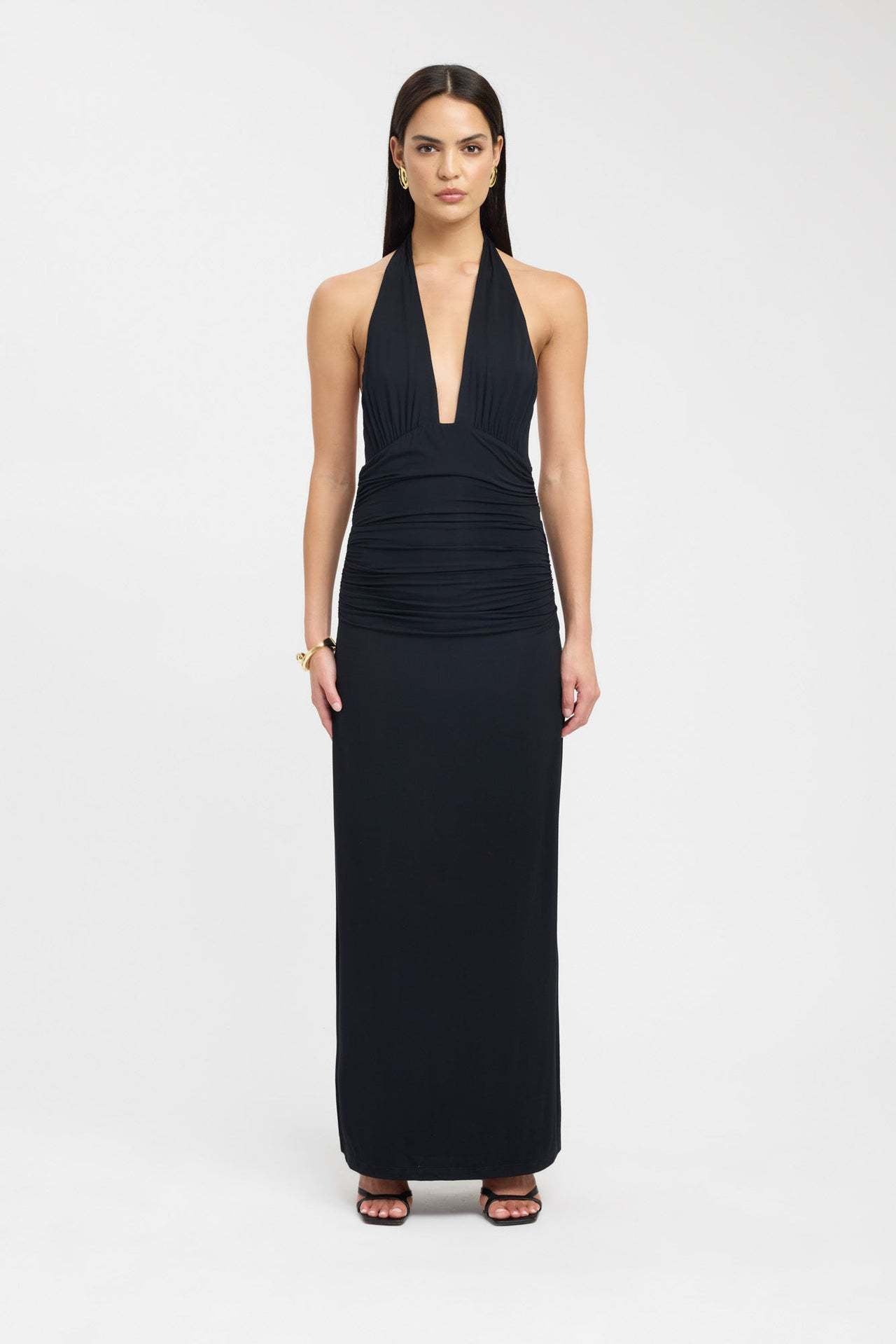 Elegant Halterneck Slit Long Dress