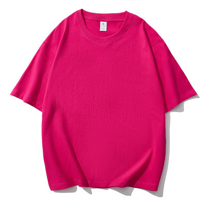 Solid color short-sleeve cotton T-shirt Men
