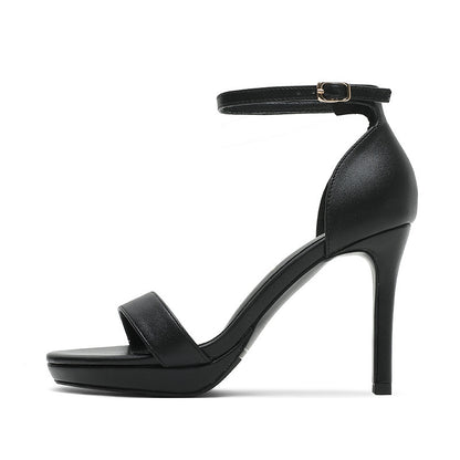 Women's Thin Heel Strap Sandals with Buckle