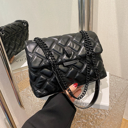 New fashion Chanel style handbag popular simple PU shoulder messenger bag daily versatile rhombus women's bag wholesale