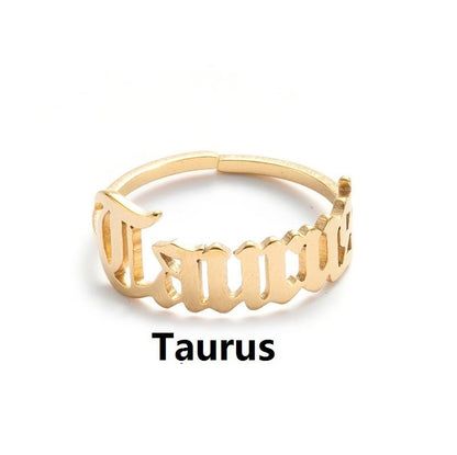 New Stainless Steel Ring Women's ins Colorless European and American Opening Retro Simple English Letter Ring Men
