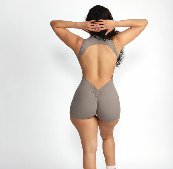 Womens Sleeveless Backless Yoga Fitness Jumpsuit