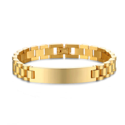 Titanium Steel Men's Bracelet Trend Jewelry Name Can Be Engraved Strap Men And Women Stainless Steel Curved Brand Bracelet Jewelry