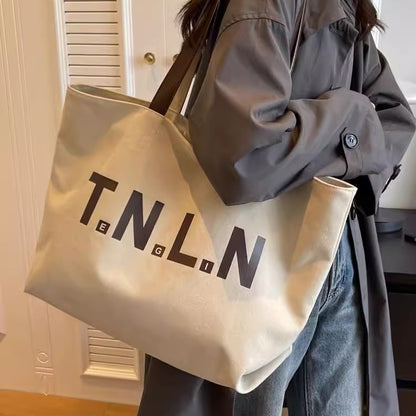 Shoulder Bag women's large capacity canvas handbag student fashion all-match commuter make-up bag