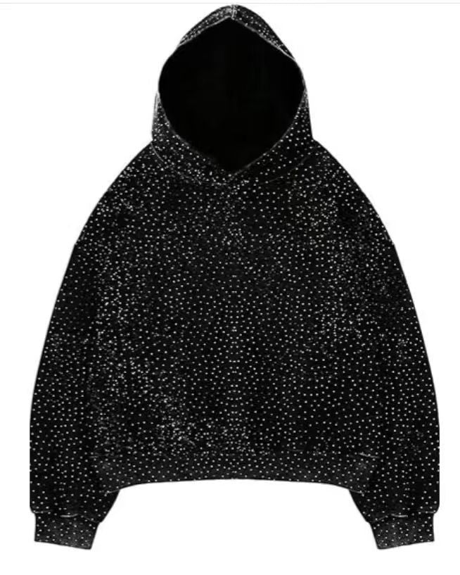 Star Pattern Tie-Dye Hooded Sweatshirt Jacket