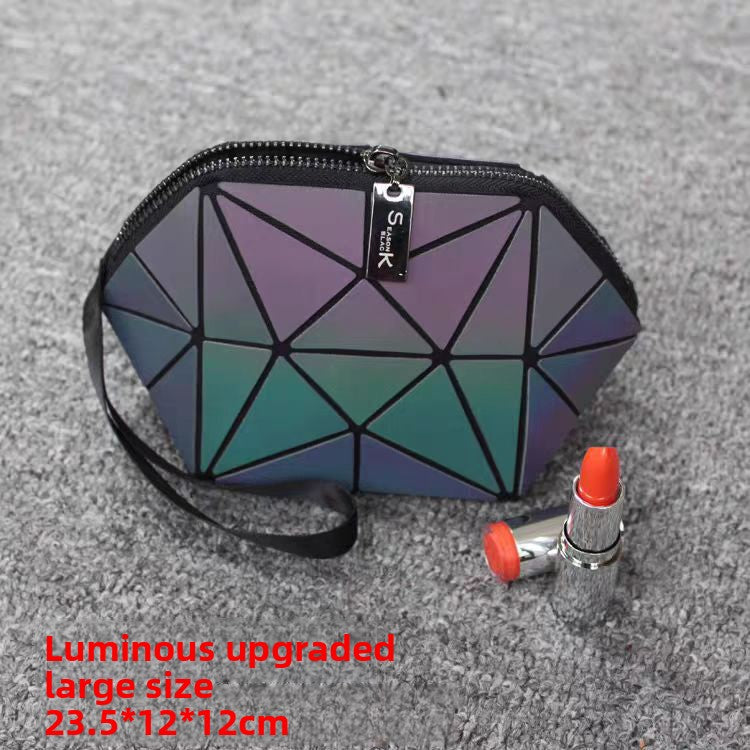 Glow-in-the-dark geometric diamond pattern bag