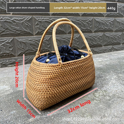 Vintage rattan crossbody bag
