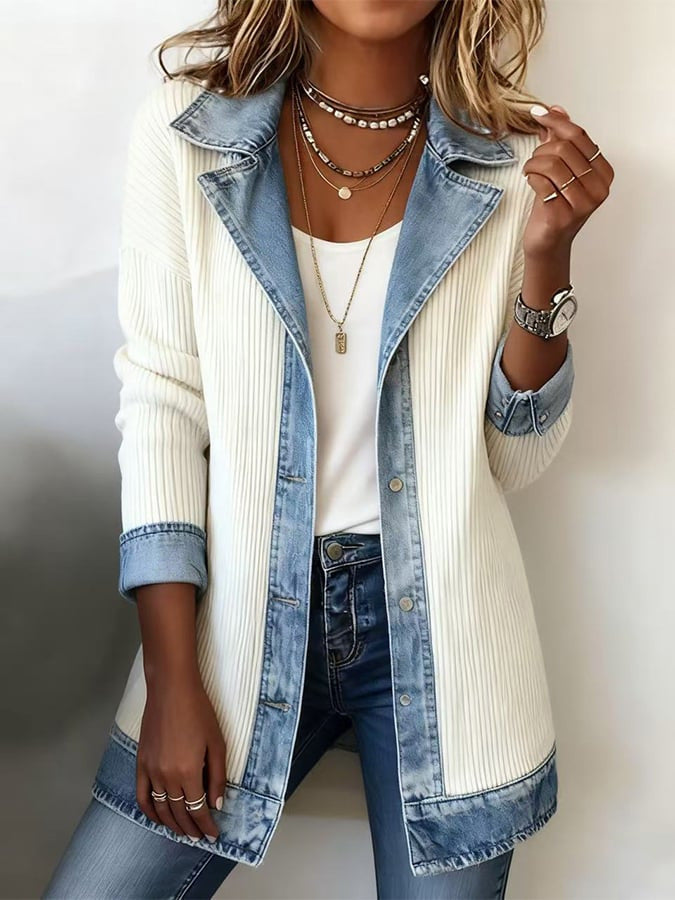 Women's Elegant Long Sleeve Patchwork Jacket