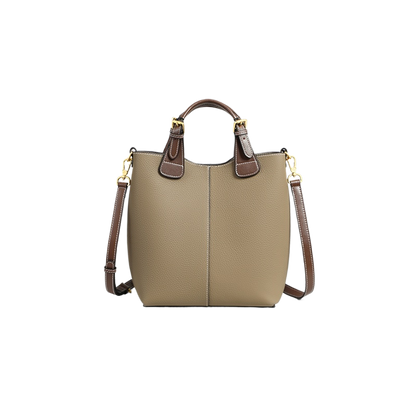Large capacity genuine leather crossbody shoulder bag