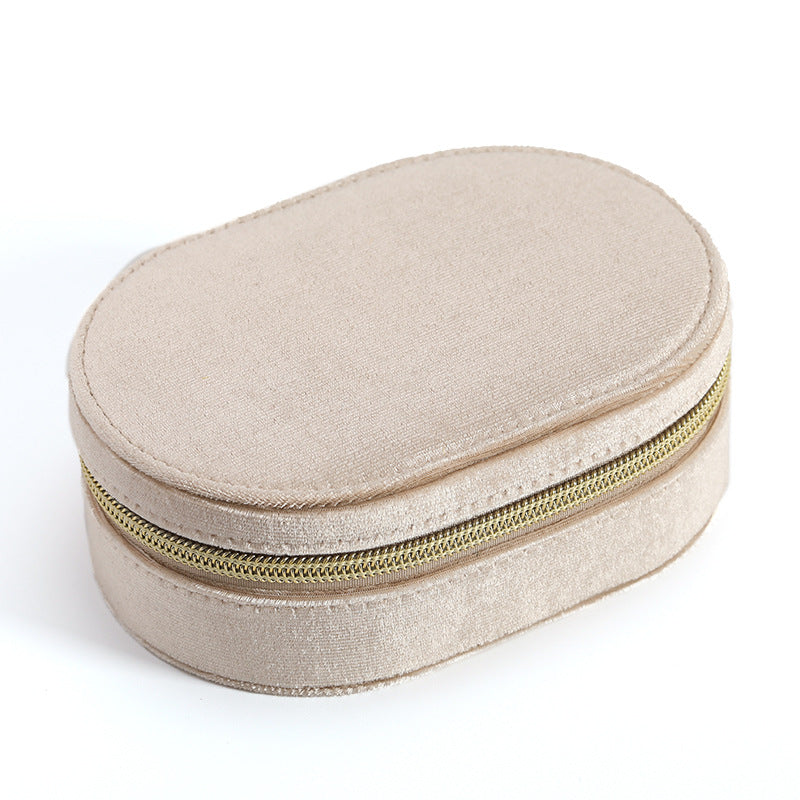 Oval Velvet Jewelry Storage Box