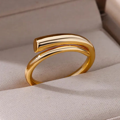 Stainless Steel Rings For Women Men Gold Color Hollow Wide Ring Female Male Party Finger Jewelry Gift  Trend Free Shipping