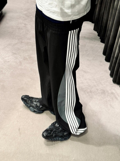 Double-Waist Striped Nylon Sweatpants