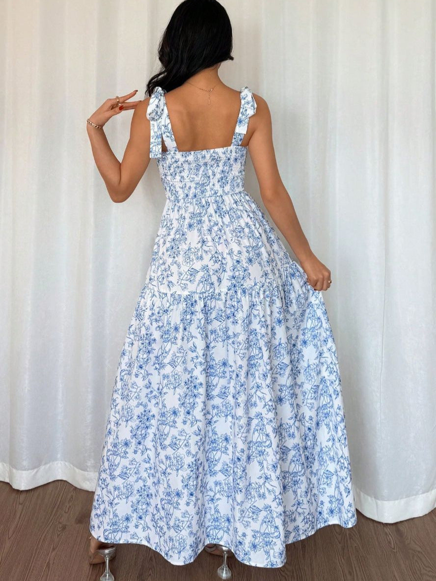 Floral Smocked A-Line Dress