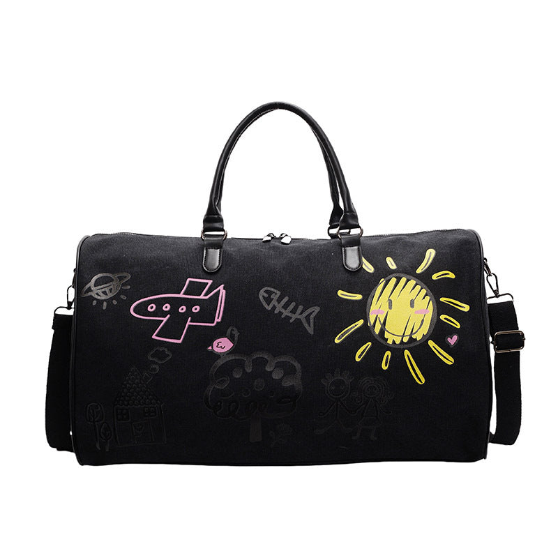 Graffiti Style Travel Gym Bag with Large Capacity