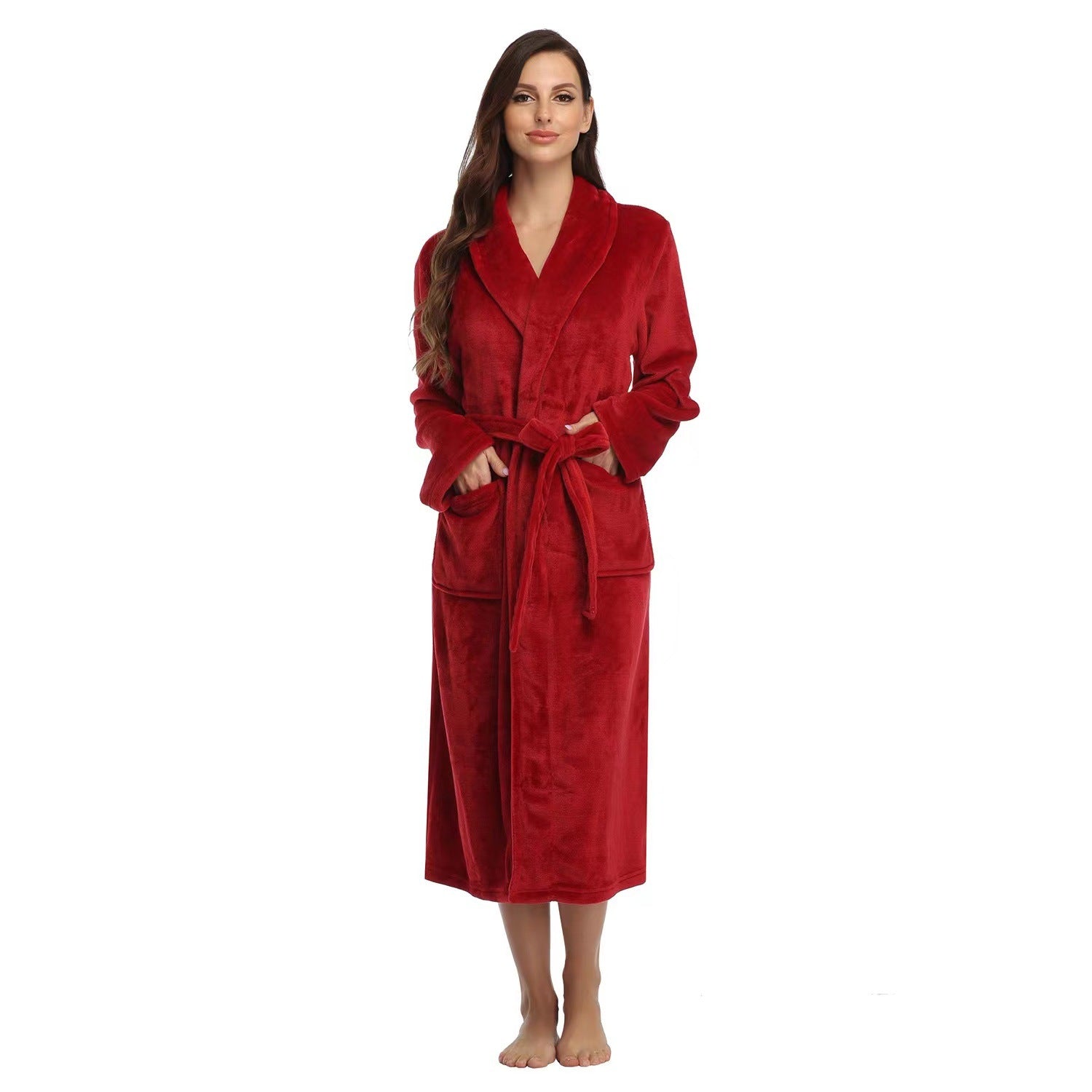 Hooded Flannel Bathrobe for Women