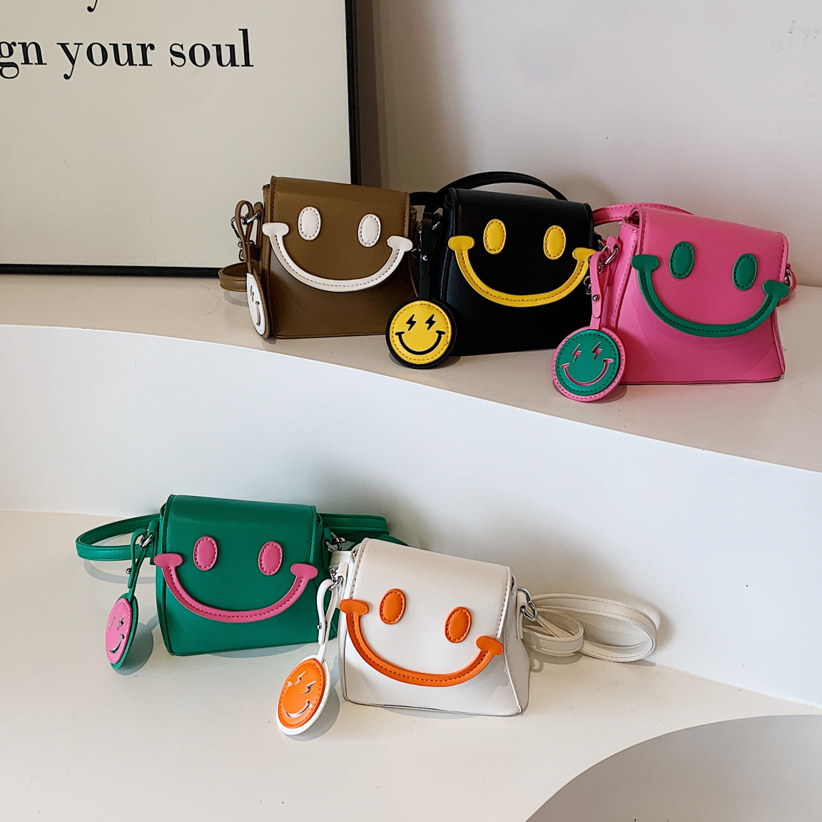 Smiley Cartoon Small Square Bag