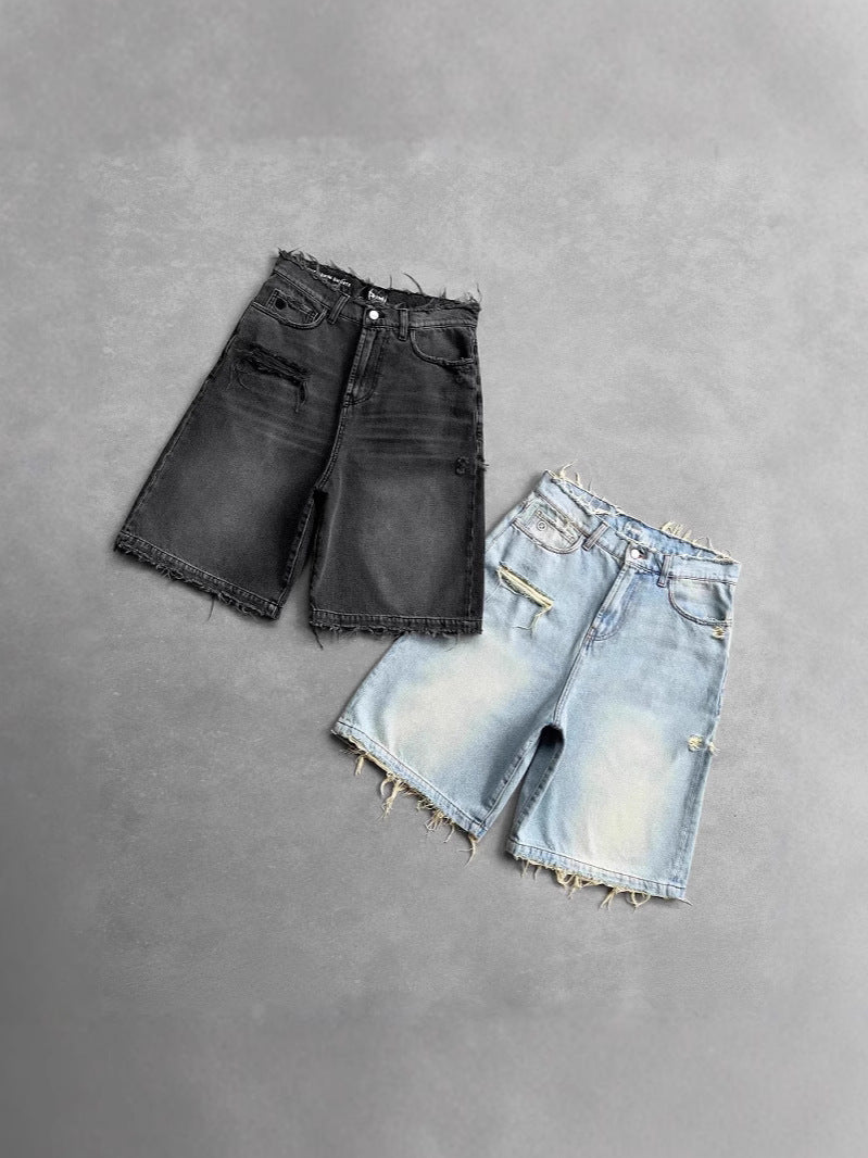 Gothic Washed Denim Shorts