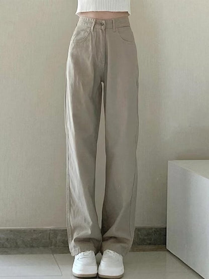 High-Waisted Straight-Leg Loose Pants