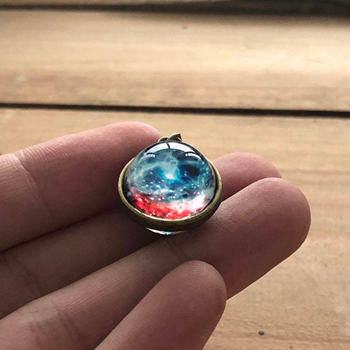 Glass Ball Planet Earth Pendant Necklace Women Vintage Party & Wedding Time Gem Sweater Chain Necklace Jewelry