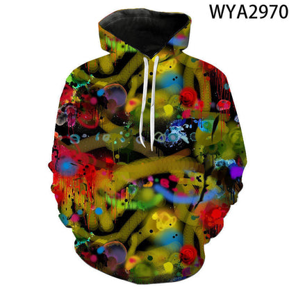 Rainbow Graffiti 3D Print Hooded Sweatshirt