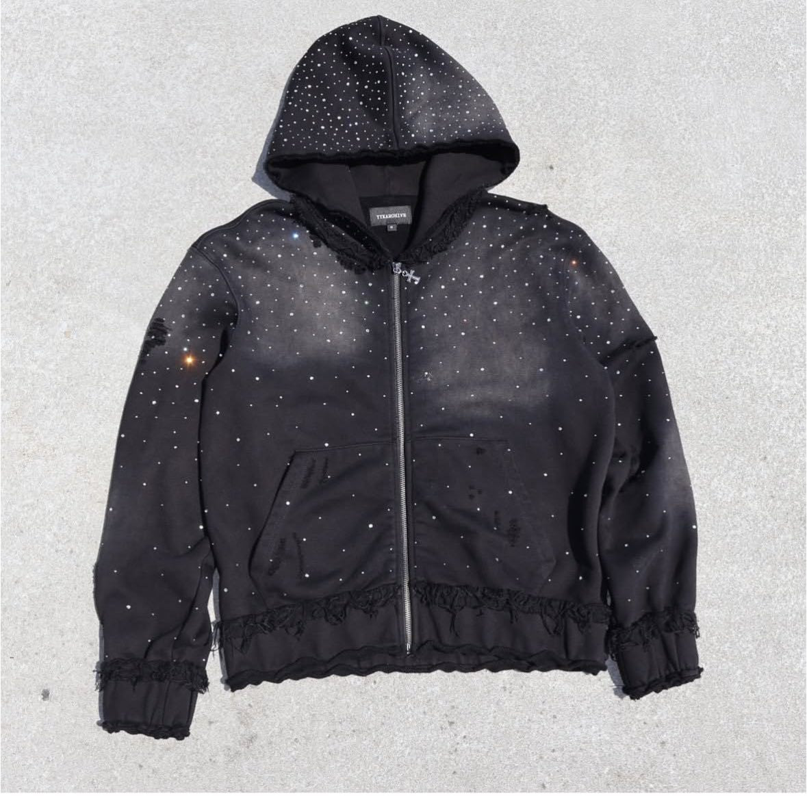 Mens Star Print Hooded Sweatshirt