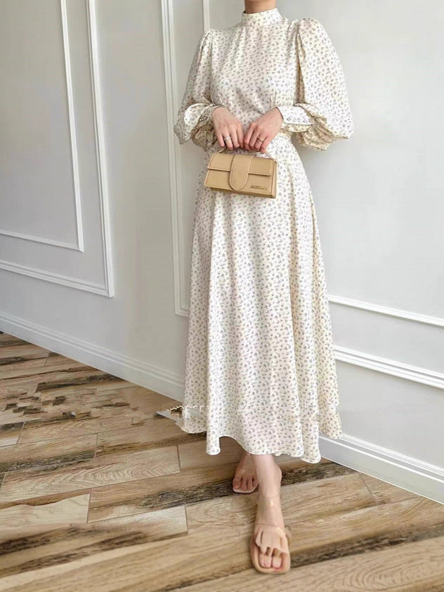 Floral Print A-Line Dress with Adjustable Waist
