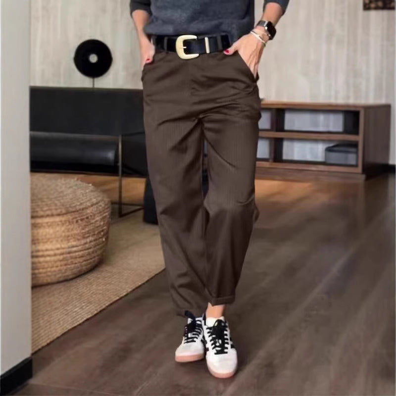 High Waist Straight Leg Pants