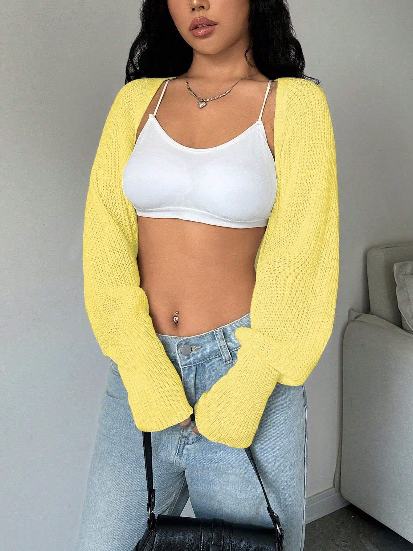 Short top loose cardigan