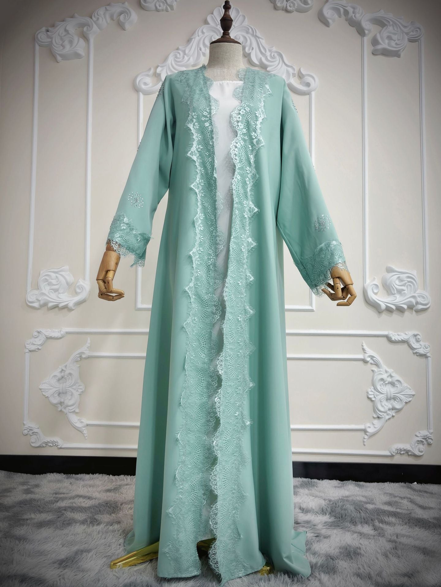 Lace Patchwork Long Coat