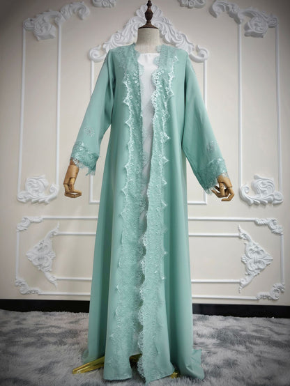 Lace Patchwork Long Coat