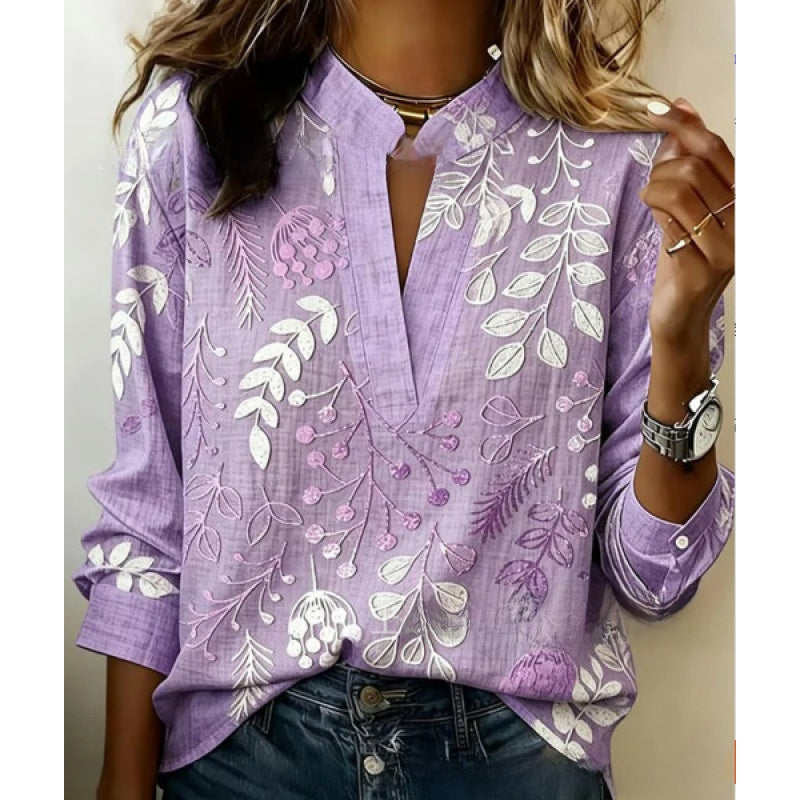 Womens Digital Print Pullover Blouse