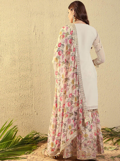 Indian Embroidered Georgette 3-Piece Women's Set