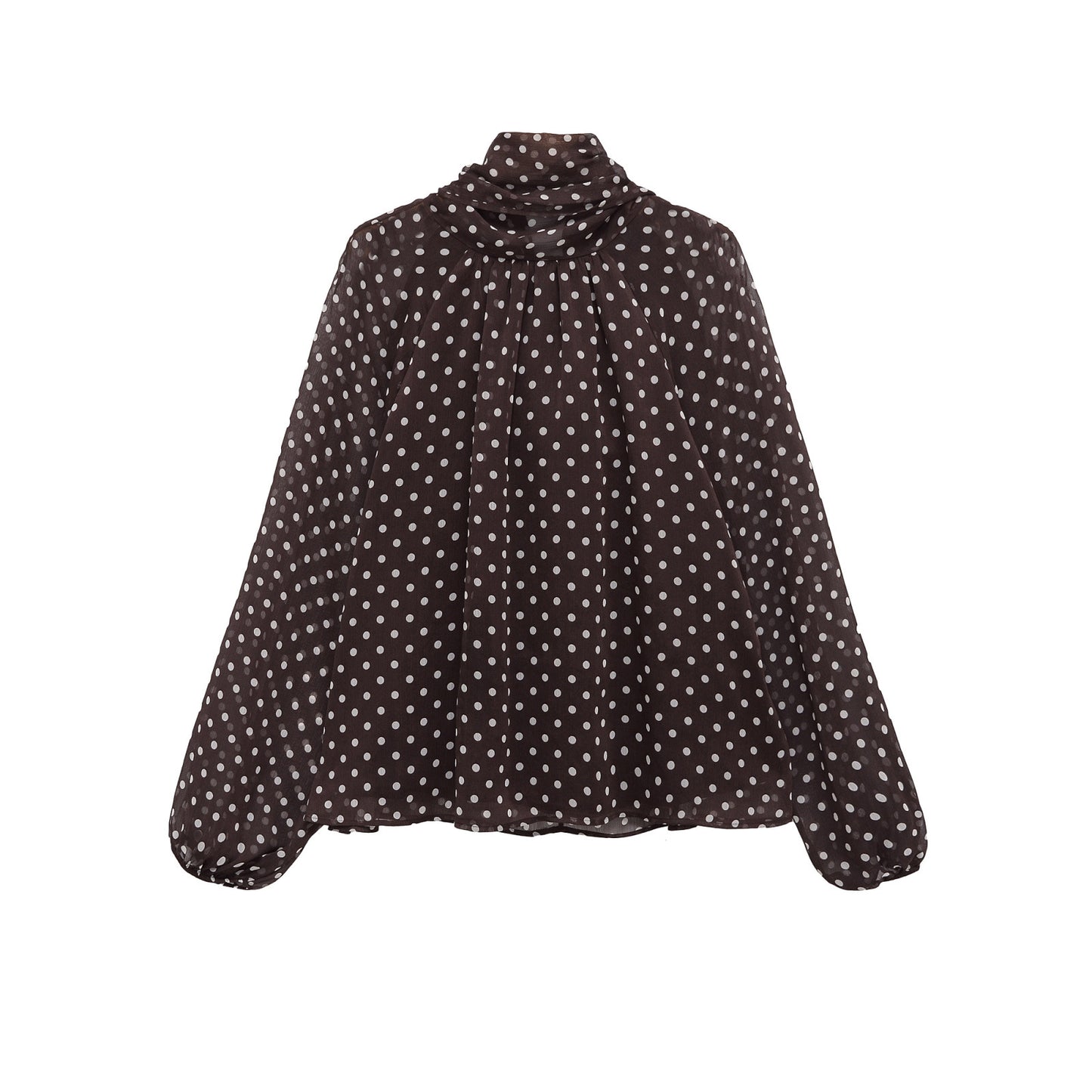 Zarz Womens Bow Polka Dot Shirt