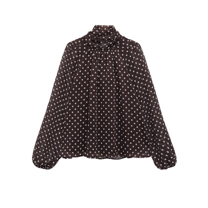 Zarz Womens Bow Polka Dot Shirt