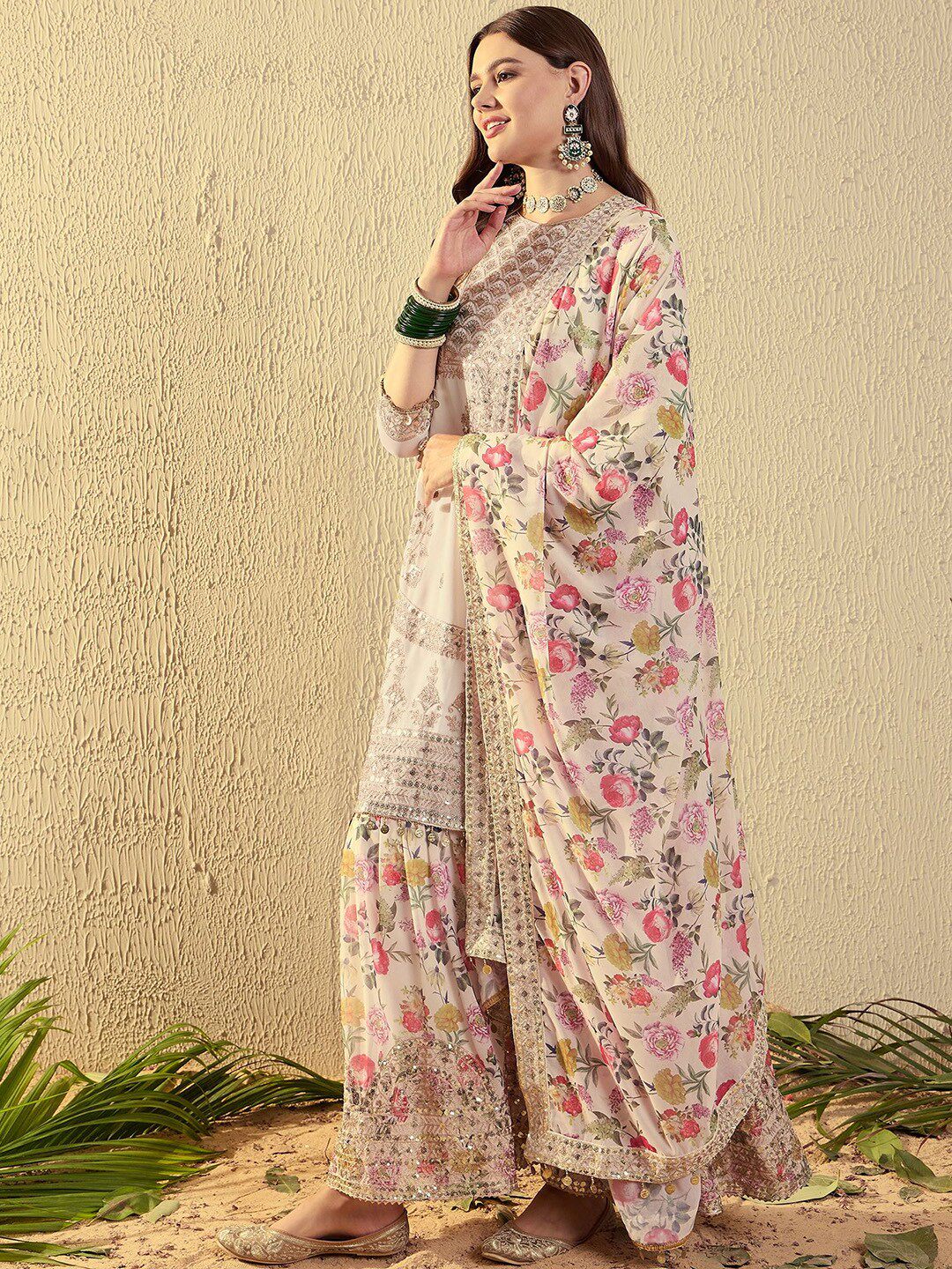 Indian Embroidered Georgette 3-Piece Women's Set